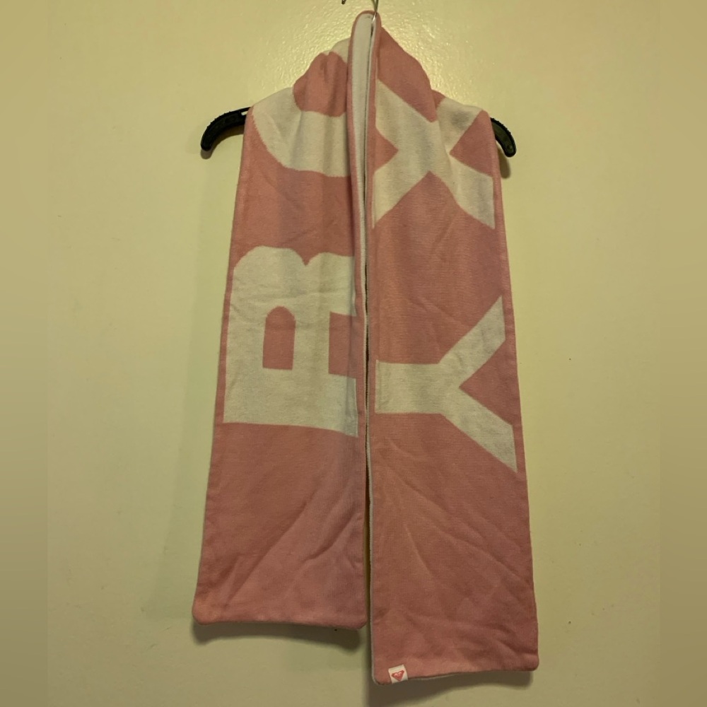 Roxy Pink and White Logo Scarf